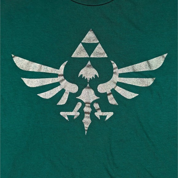 The Legend of Zelda T-Shirt Skyward Sword Green Metallic Graphic Size XL Tee - Picture 2 of 4